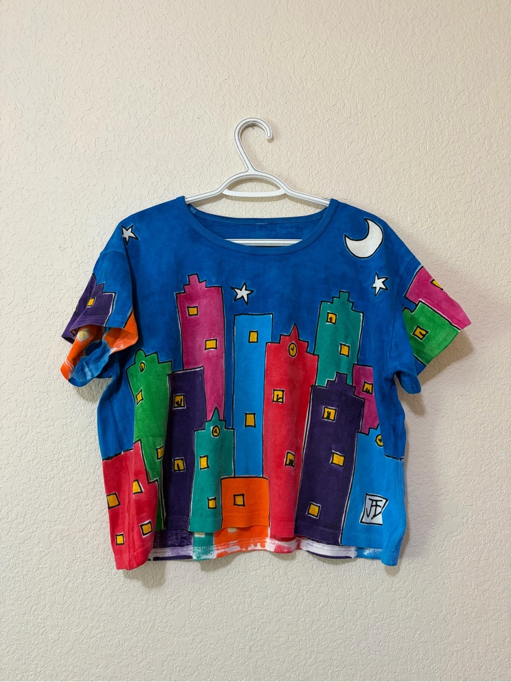 Unique Bright Cityscape Tee - Blue Multi